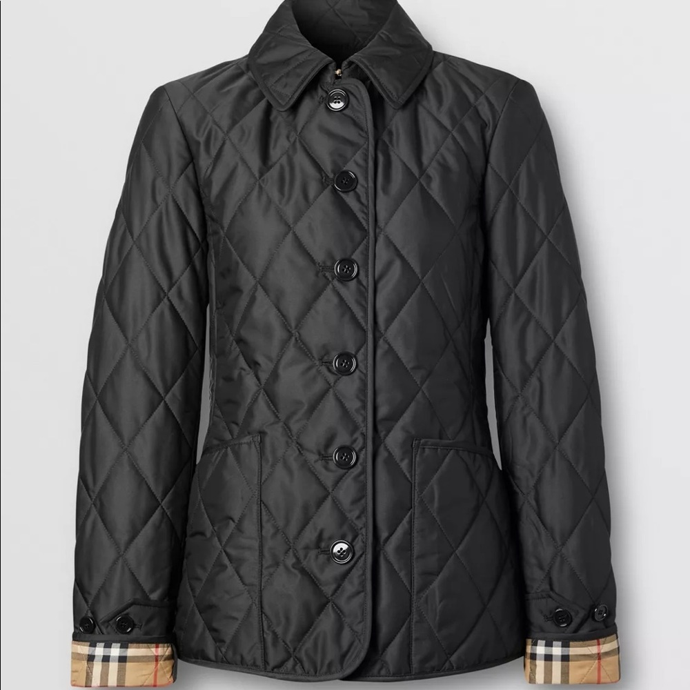 Burberry black quilted jacket